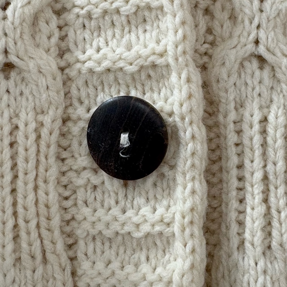 Kilronan Knitwear Merino Wool Cable Knit Cardigan‎ Sweater Ireland L - Picture 4 of 14